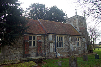 Hulcote church from the north east December 2011